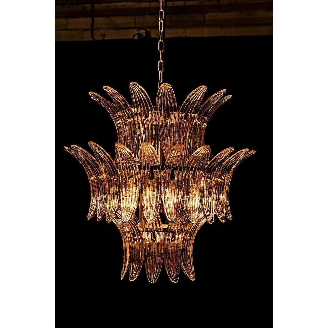 King Metal and Glass Chandelier