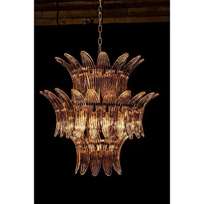 King Metal and Glass Chandelier