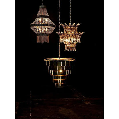King Metal and Glass Chandelier