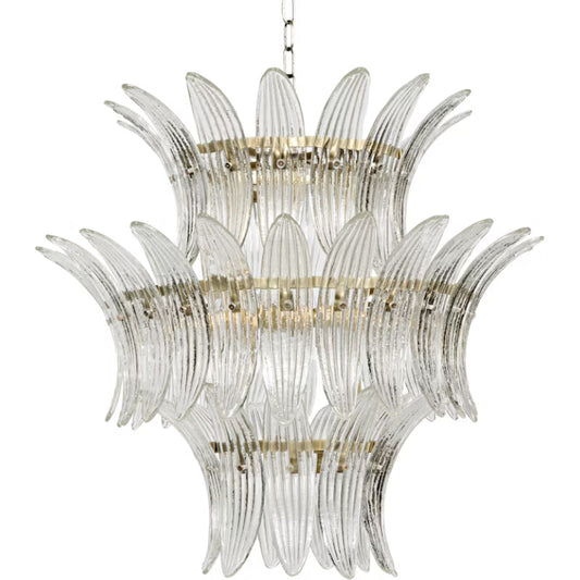 King Metal and Glass Chandelier-Chandeliers-Noir-Sideboards and Things