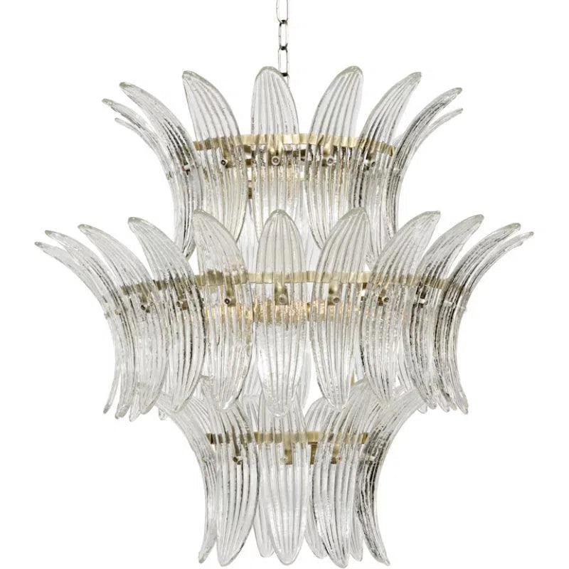 King Metal and Glass Chandelier