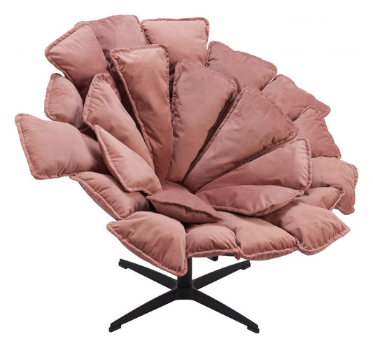 Zuo Modern Kipas Pink Velvet Accent Chair