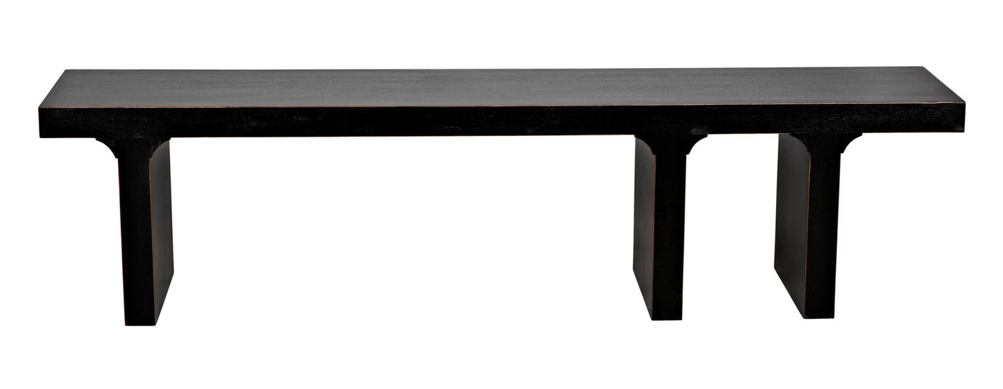 Kir Bench, Hand Rubbed Black-Bedroom Benches-Noir-Sideboards and Things