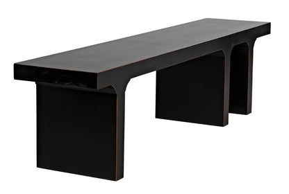 Kir Bench, Hand Rubbed Black-Bedroom Benches-Noir-Sideboards and Things