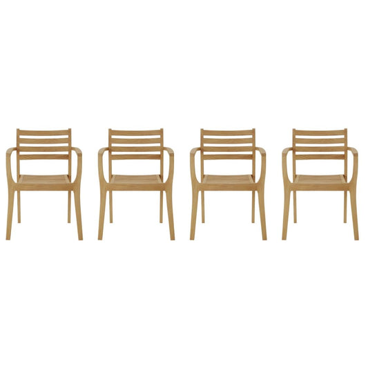 Kolding Stacking Armchair (Set of 4)-Outdoor Dining Chairs-HiTeak-Sideboards and Things