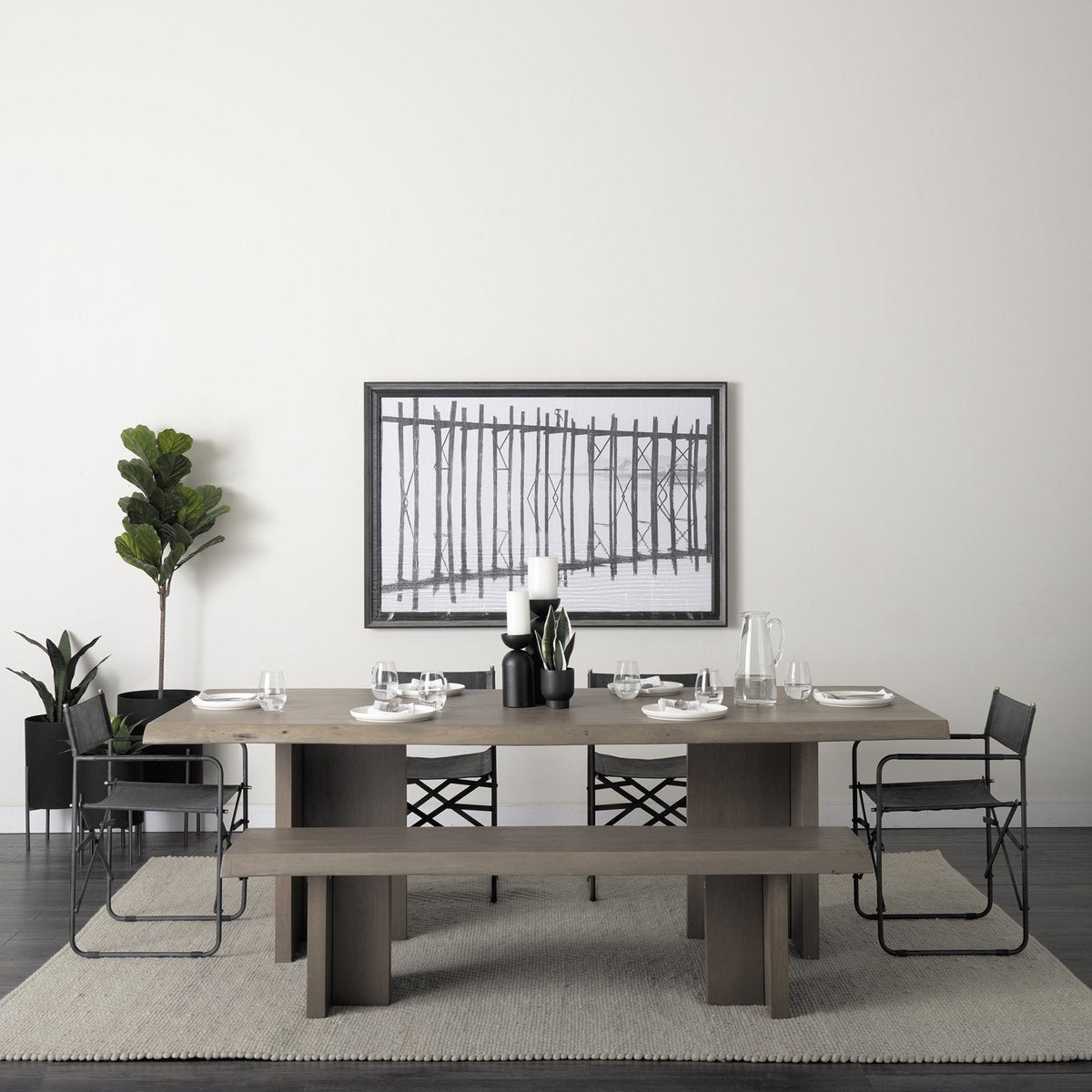 Mercana Konstantin Wooden Rectangular Dining Table