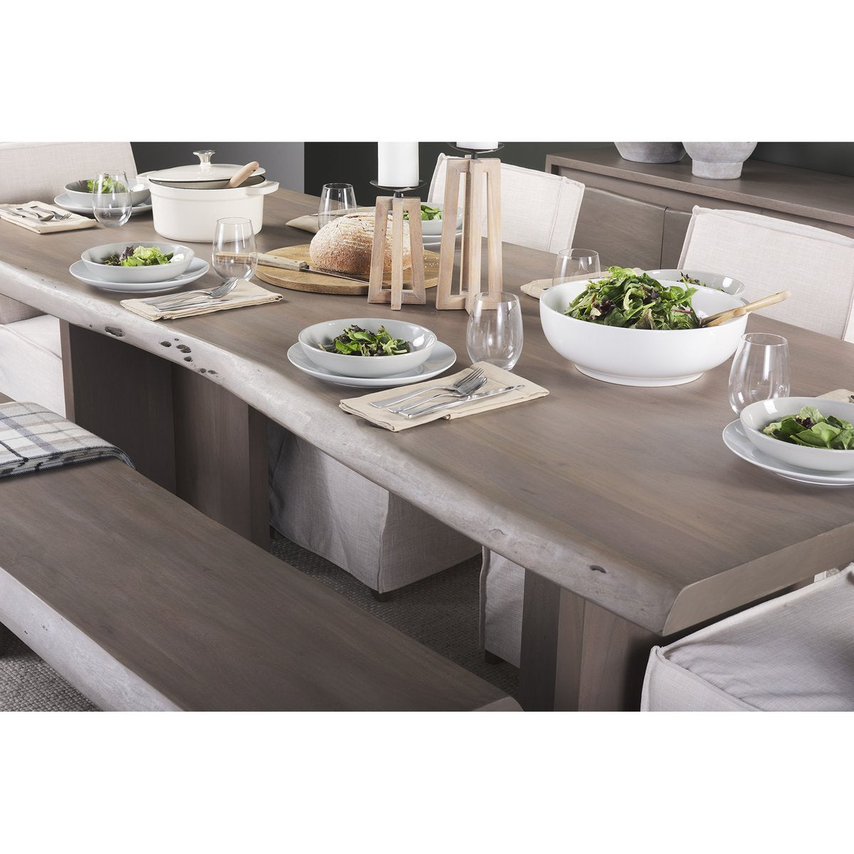 Mercana Konstantin Wooden Rectangular Dining Table