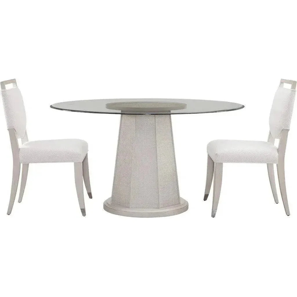 Bassett Mirror Korey Glass Top Round Dining Table