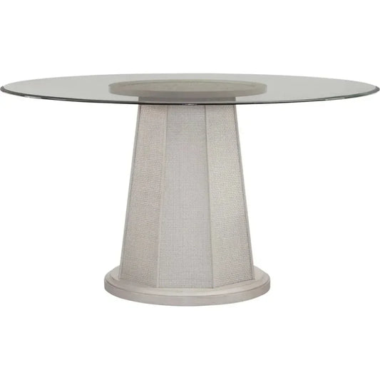 Bassett Mirror Korey Glass Top Round Dining Table