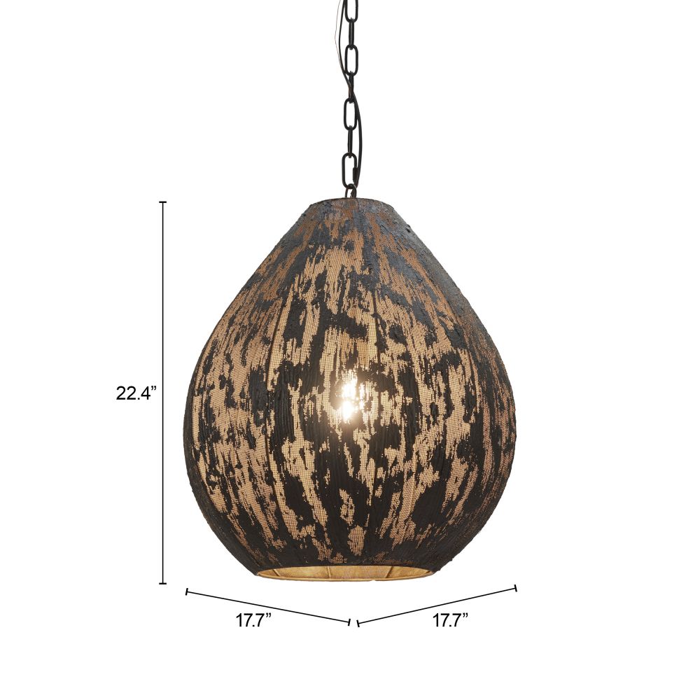 Zuo Modern Koza Steel Black Ceiling Lamp