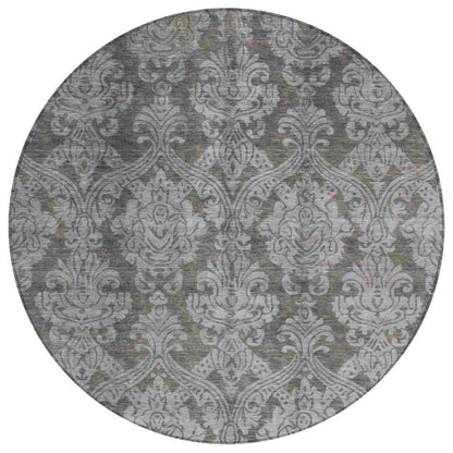 LOOMLAN Rugs Krymera Gray Washable Indoor-Outdoor Rug