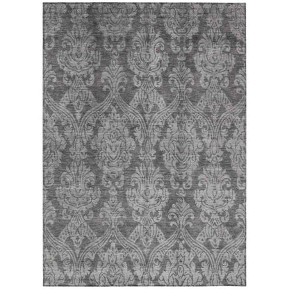 LOOMLAN Rugs Krymera Gray Washable Indoor-Outdoor Rug