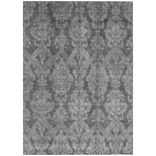 LOOMLAN Rugs Krymera Gray Washable Indoor-Outdoor Rug