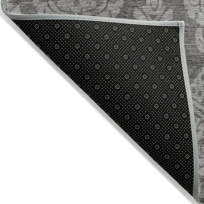 LOOMLAN Rugs Krymera Gray Washable Indoor-Outdoor Rug