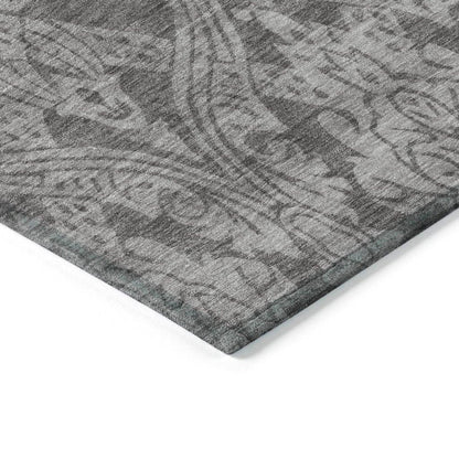 LOOMLAN Rugs Krymera Gray Washable Indoor-Outdoor Rug