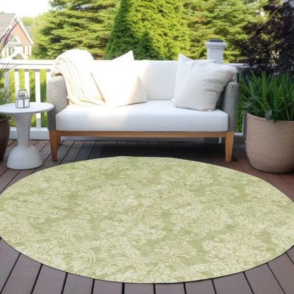 LOOMLAN Rugs Krymera Green Washable Indoor-Outdoor Rug