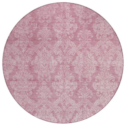 LOOMLAN Rugs Krymera Pink Washable Indoor-Outdoor Rug