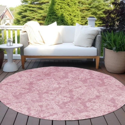 LOOMLAN Rugs Krymera Pink Washable Indoor-Outdoor Rug