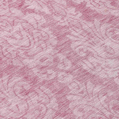 LOOMLAN Rugs Krymera Pink Washable Indoor-Outdoor Rug