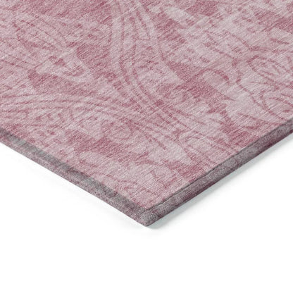 LOOMLAN Rugs Krymera Pink Washable Indoor-Outdoor Rug