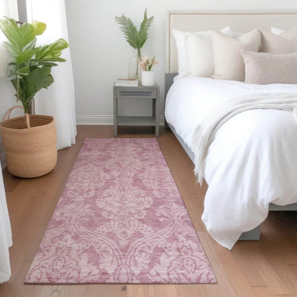 LOOMLAN Rugs Krymera Pink Washable Indoor-Outdoor Rug