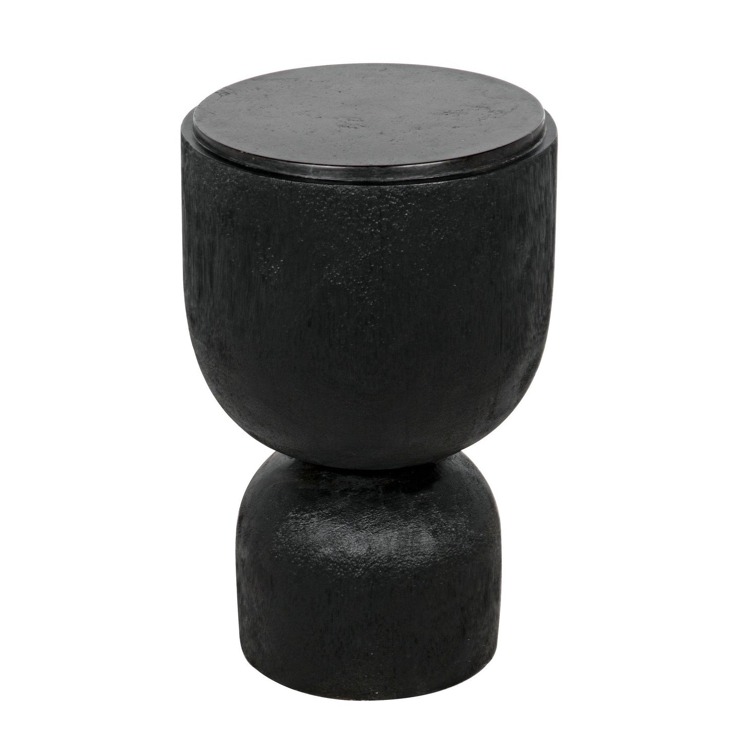 Kudoro Black Marble Round Side Table-Side Tables-Noir-Sideboards and Things