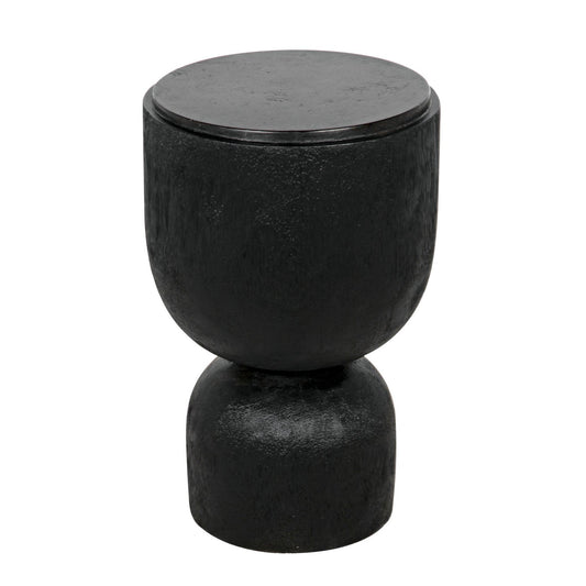 Kudoro Black Marble Round Side Table-Side Tables-Noir-Sideboards and Things