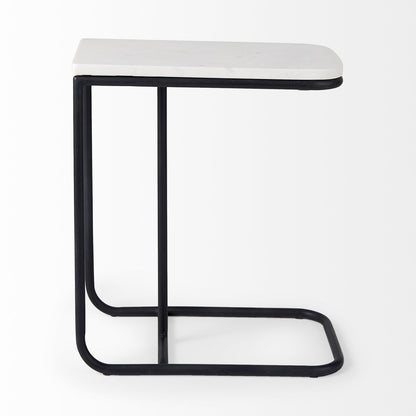 Mercana Kyra C-Shaped Marble Top End Table