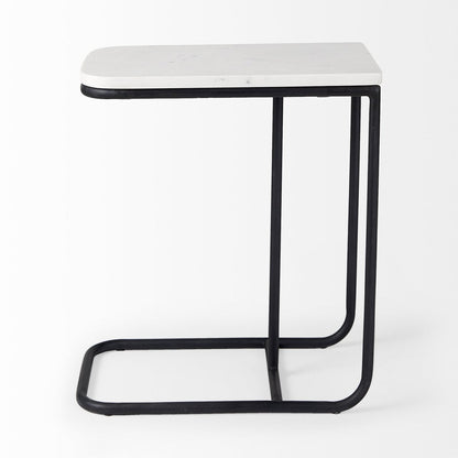 Mercana Kyra C-Shaped Marble Top End Table