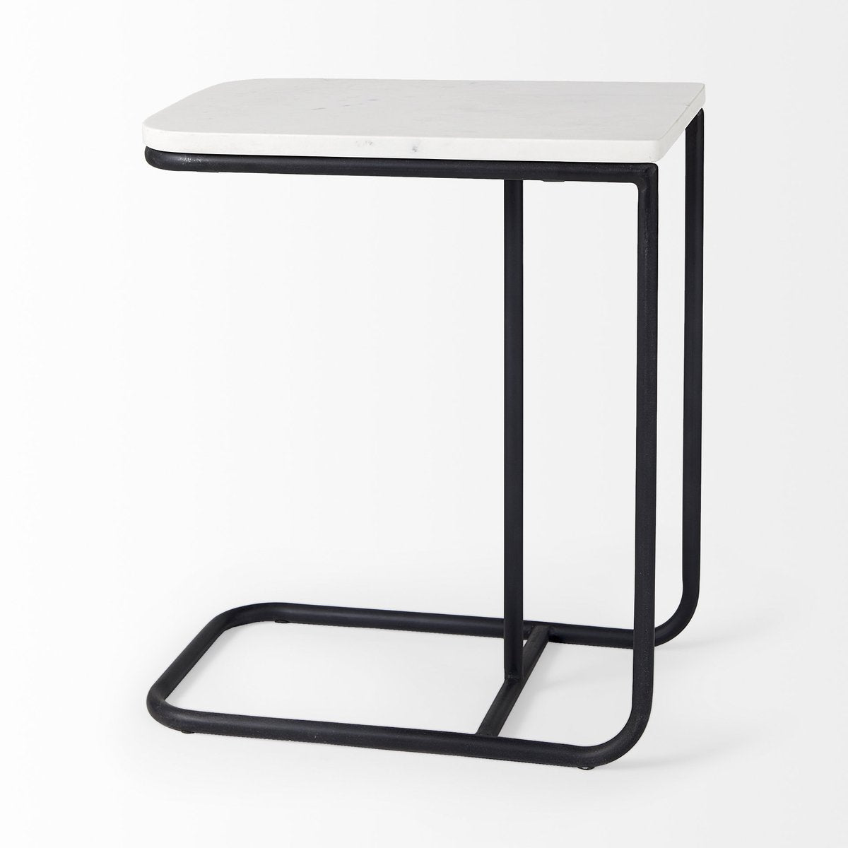 Mercana Kyra C-Shaped Marble Top End Table