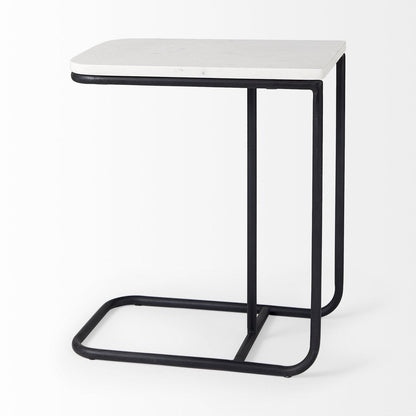 Mercana Kyra C-Shaped Marble Top End Table