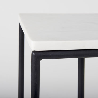 Mercana Kyra C-Shaped Marble Top End Table