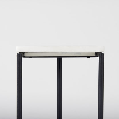 Mercana Kyra C-Shaped Marble Top End Table
