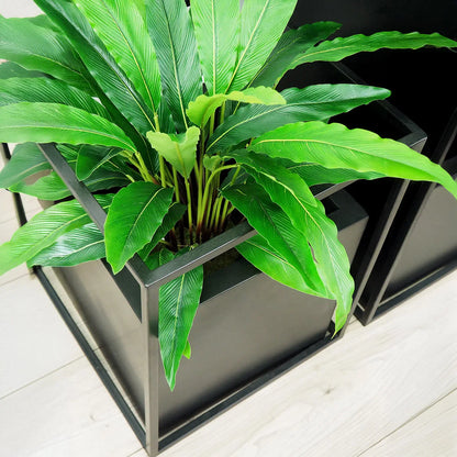 Faux Botanical Outdoor Green Calathea