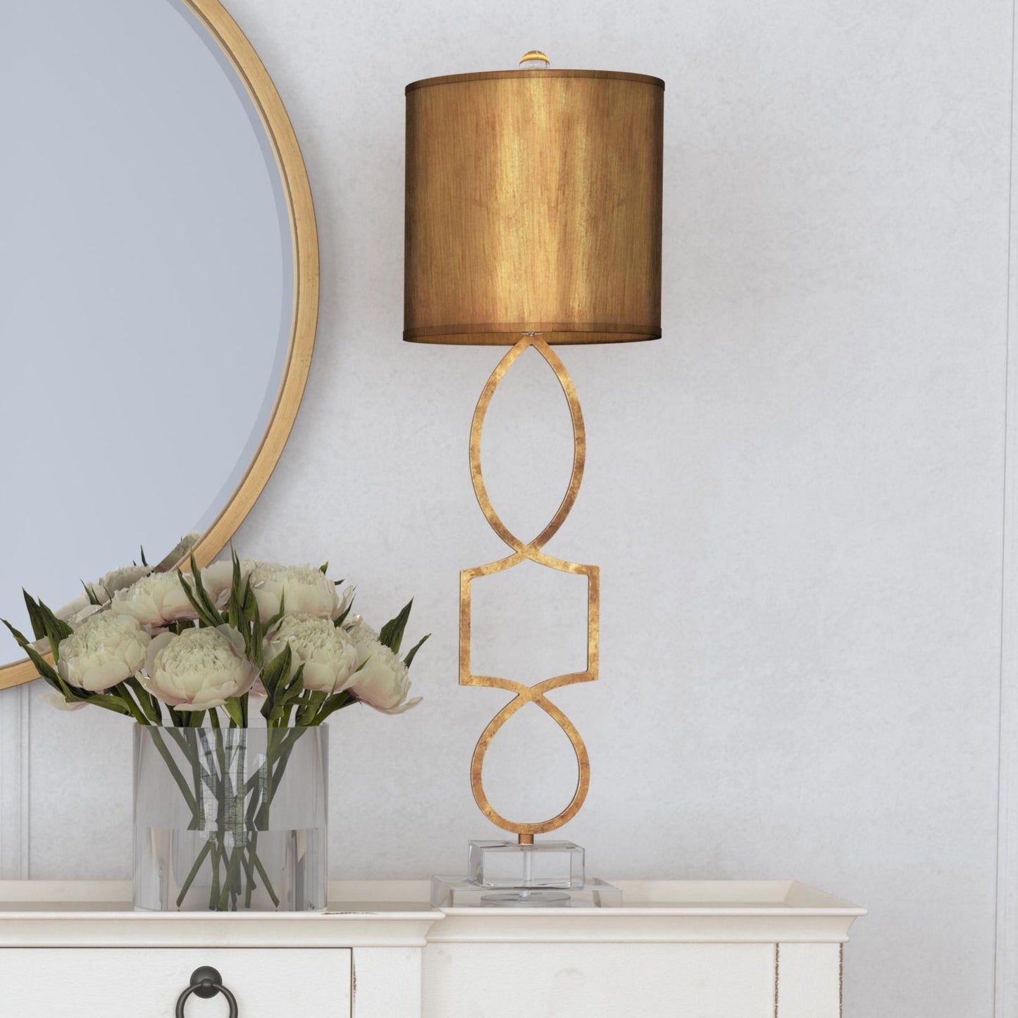 Vivian Metal and Acrylic Gold Table Lamp