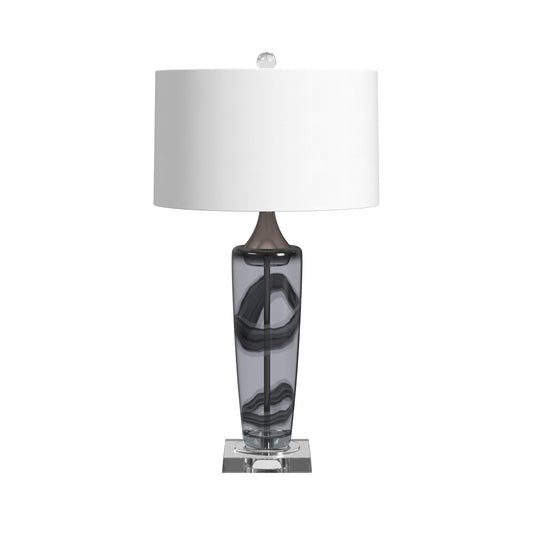 Nikola Glass Grey Table Lamp