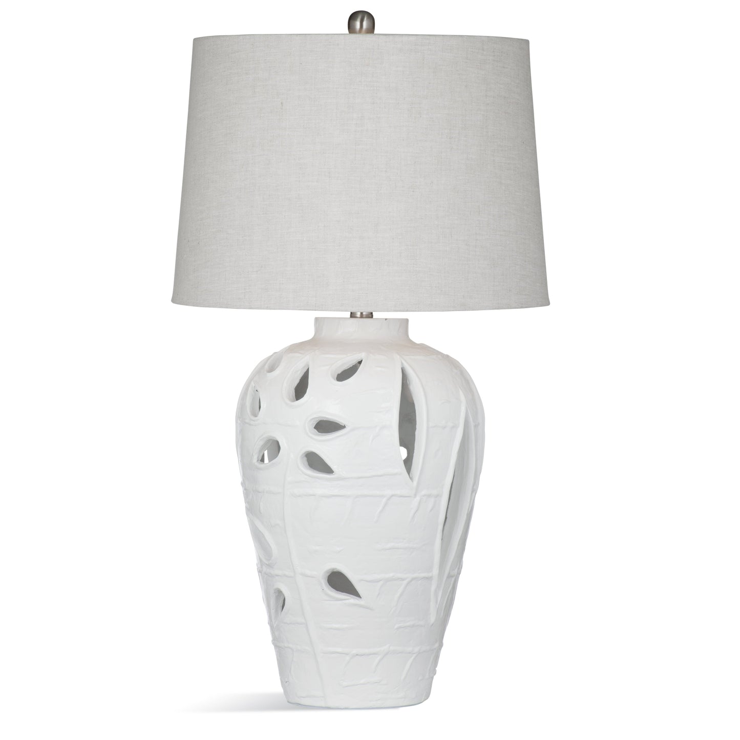 Amur Polyresin White Table Lamp