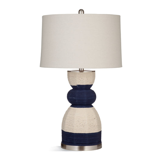 Kareen Linen Rope and Steel BlueTable Lamp