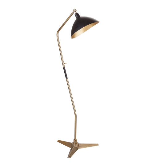 Zep Metal and Marble Gold Floor Lamp