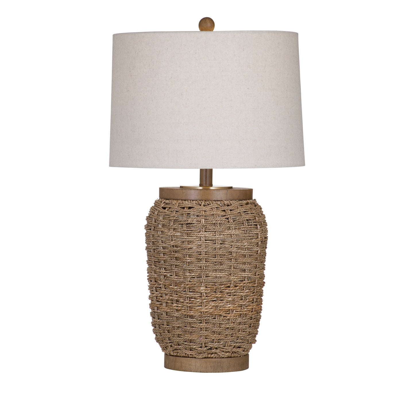 Cherry Grove Rattan and Metal Grey Table Lamp