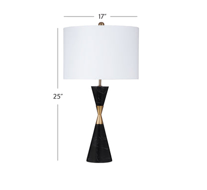 Tana Black Marble and Metal Table Lamp