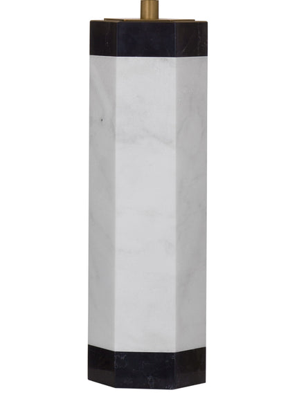 Charlie White Marble and Metal Table Lamp