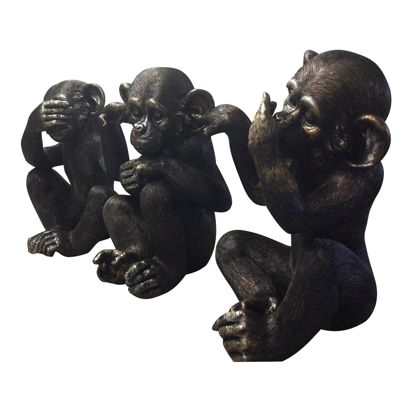 He Did It Chimps Black Sculpture