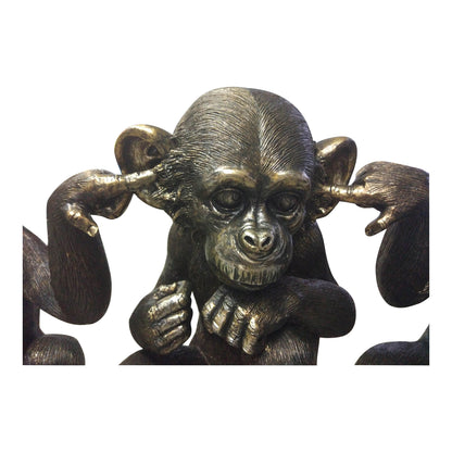 He Did It Chimps Black Sculpture