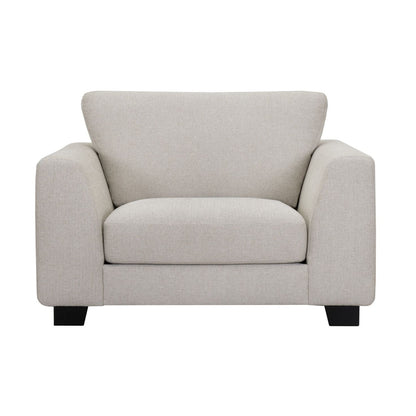 LOOMLAN Custom Upholstery Larvik Minimalist Rounded Edge Fabric Accent Chair