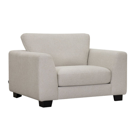 LOOMLAN Custom Upholstery Larvik Minimalist Rounded Edge Fabric Accent Chair