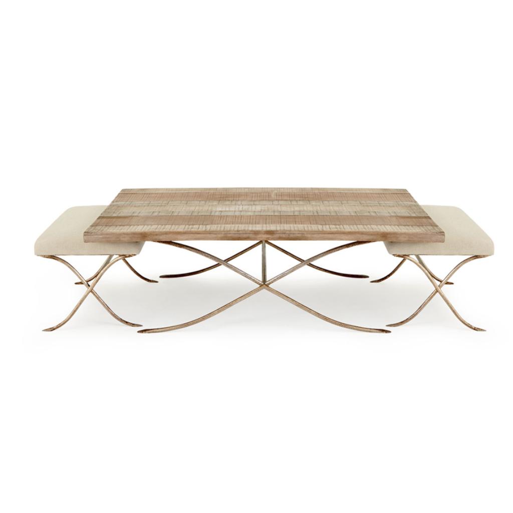Peninsula Home Adriana Natural Wooden Cocktail Table With Stools