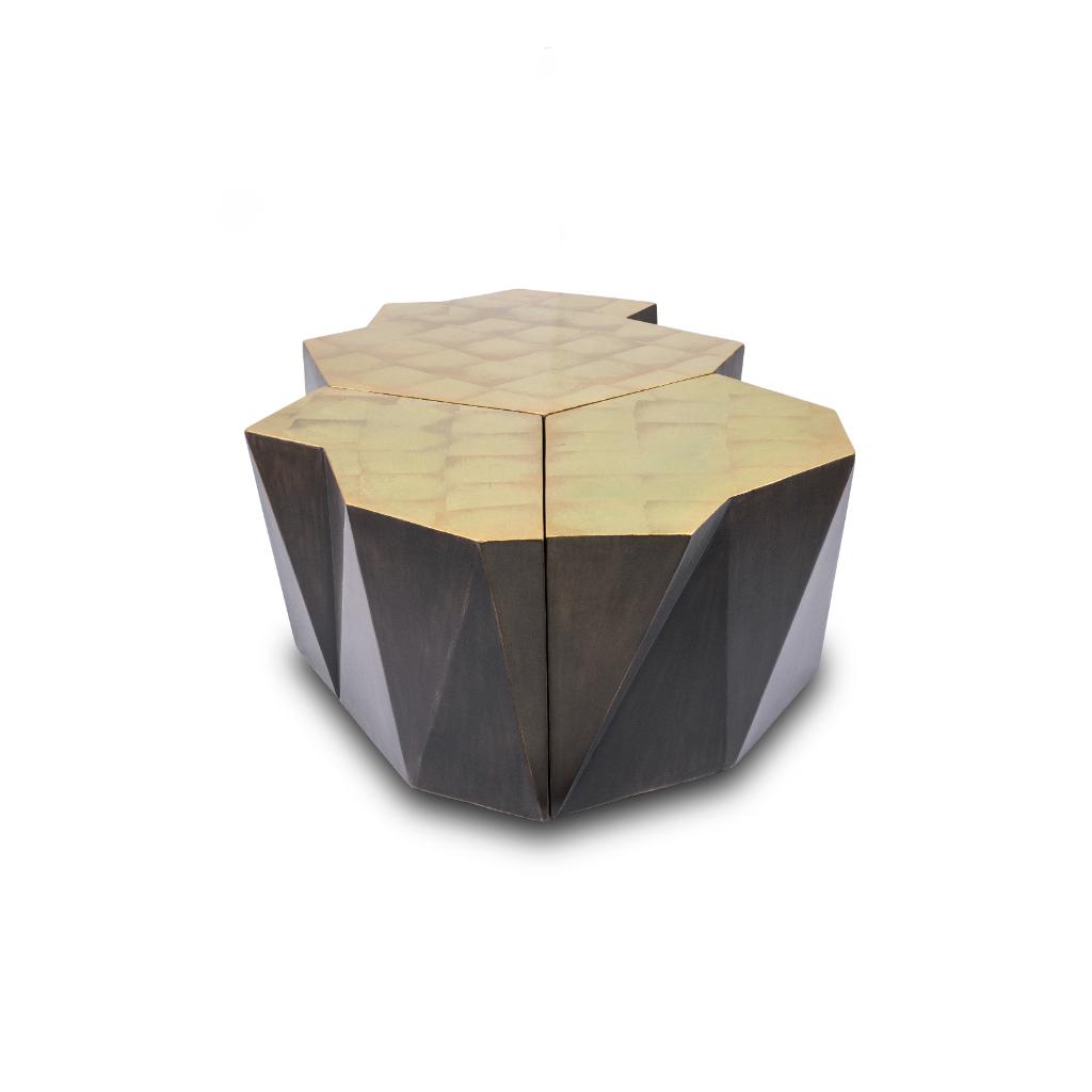 Peninsula Home Hudson Gold Leaf Finish Cocktail Table