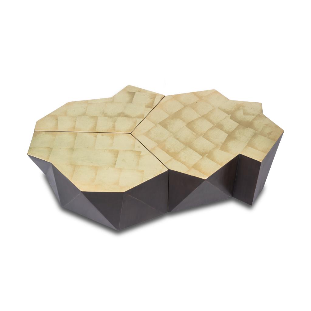 Peninsula Home Hudson Gold Leaf Finish Cocktail Table