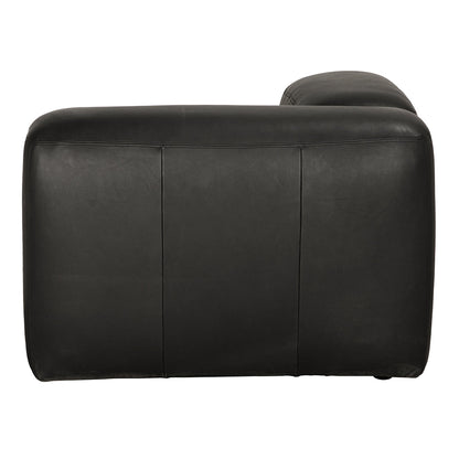 Augustus Matte Black Leather Modular Sofa